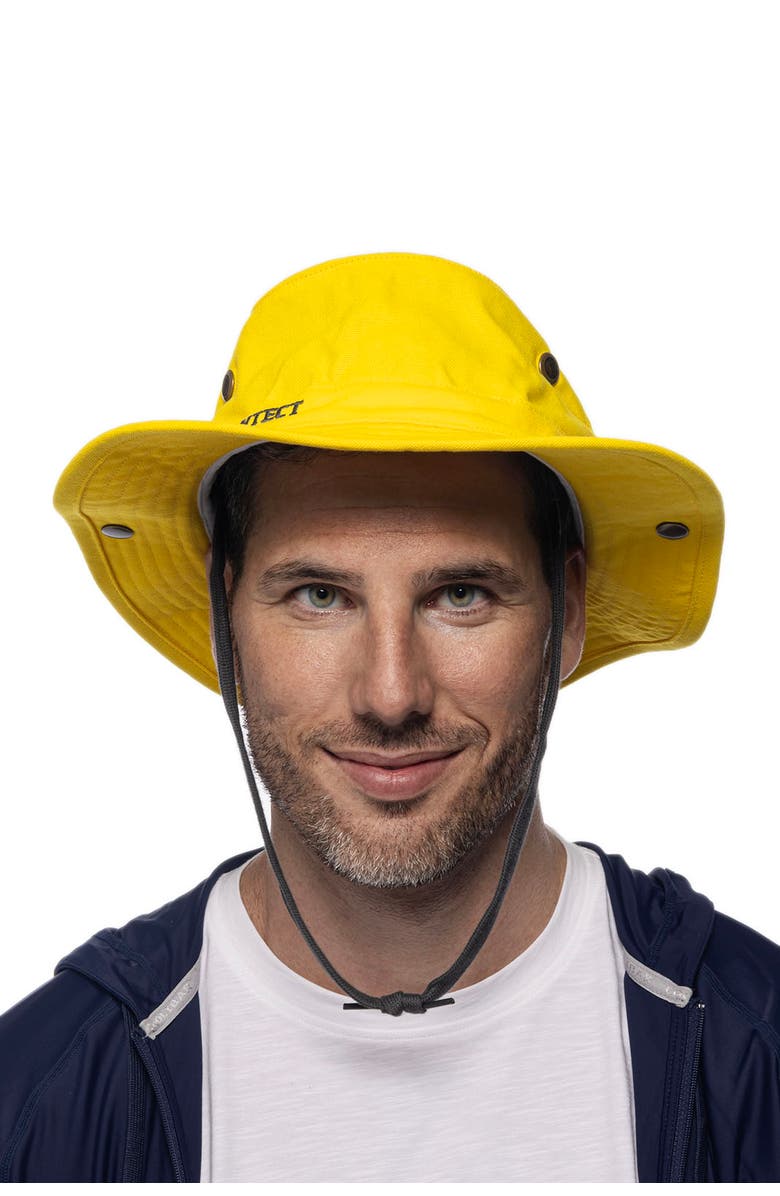 Coolibar Unisex Bucket Hat - UPF 50+ Sun Protection - Navigator, Alternate, color, Nautic Yellow