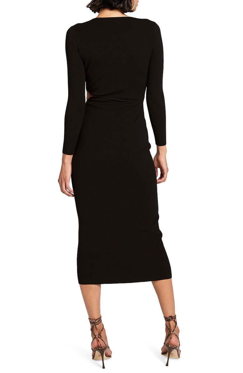A.L.C. Lorelei Long Sleeve Cutout Knit Midi Dress, Alternate, color, 