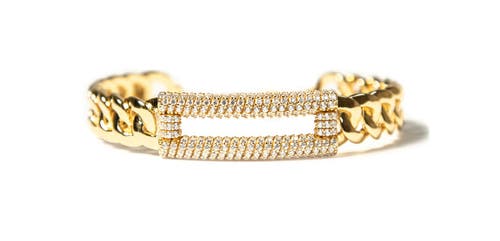 Zarux Elegant Cuban Bracelet In Gold