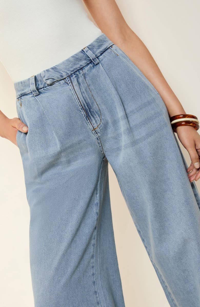 Friends Like These Pleated Wide Leg Trouser Jeans, Alternate, color,