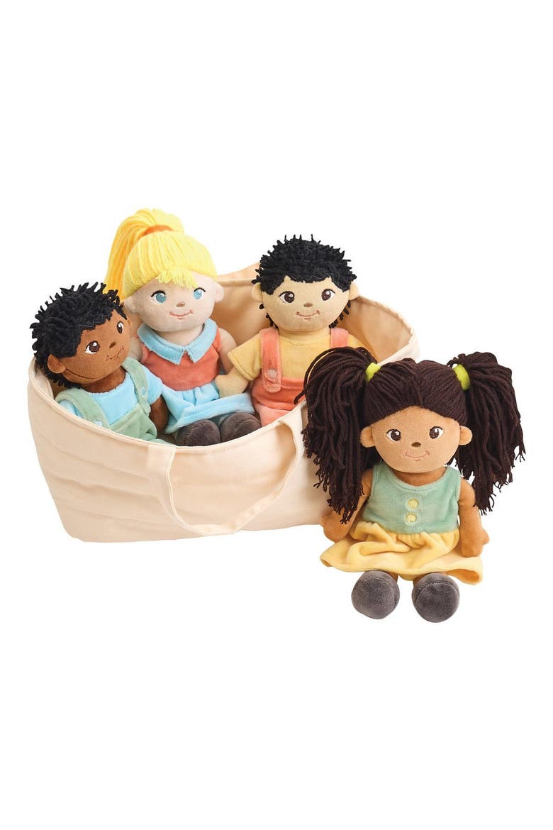 Multicultural Soft Dolls - Set of 4, Alternate, color, Multicolored