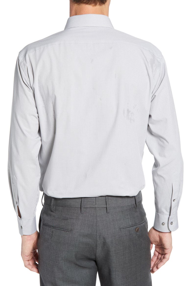 Tech-Smart Traditional Fit Stretch Check Dress Shirt, Alternate, color, GREY SLEET