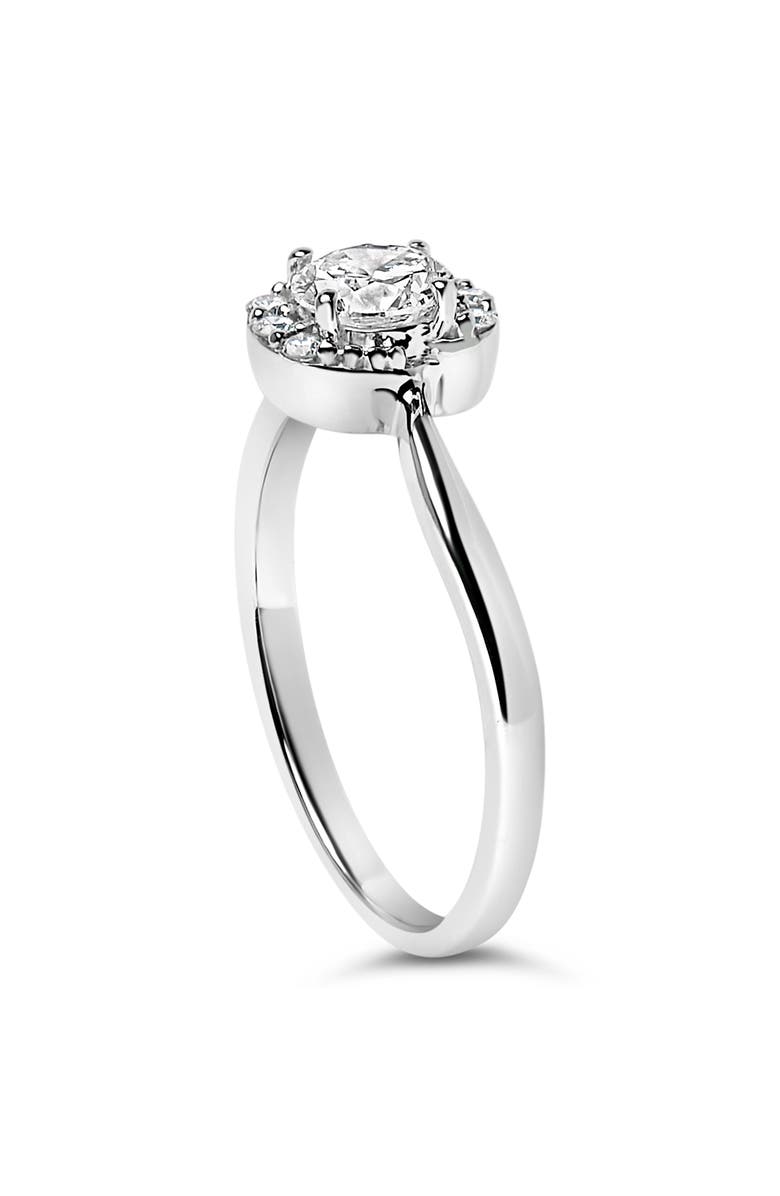 Haus of Brilliance Sterling Silver Lab Grown 1/2 Cttw Diamond Floral Cluster Engagement Ring, Alternate, color, Silver