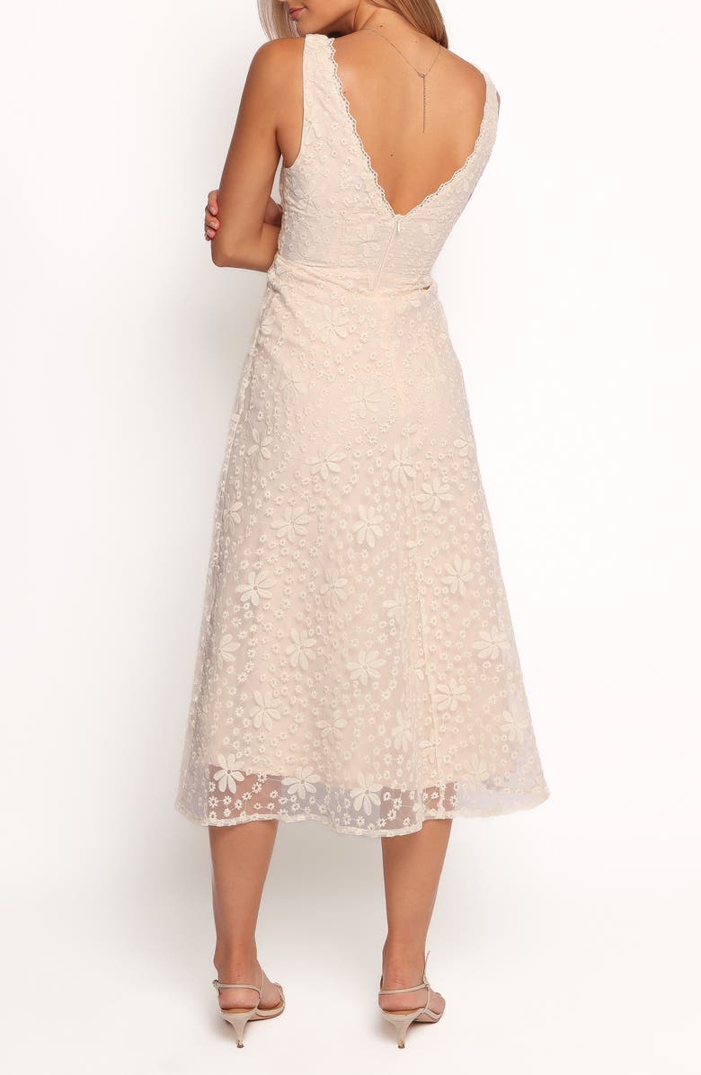 Petal & Pup Louise Embroidered Flower Fit & Flare Midi Dress, Alternate, color, Cream