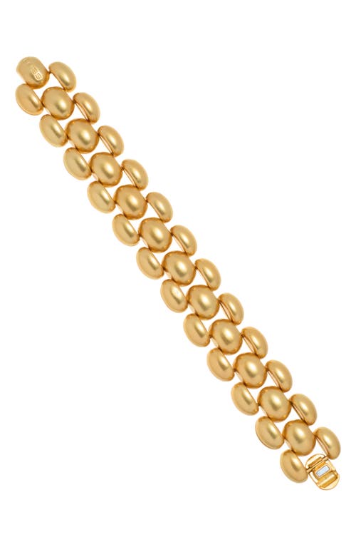 Reiss Gold Darcy Tone Dome Link Bracelet In Brown