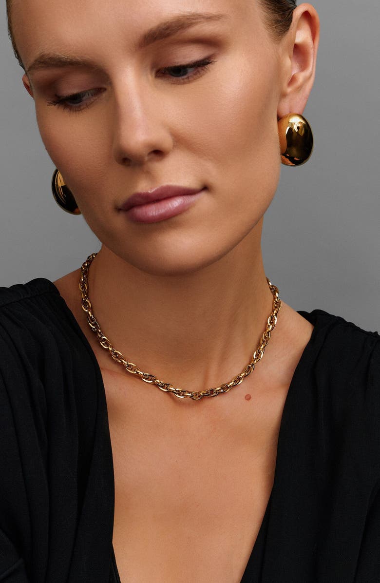 Nialaya Rope Chain Choker, Alternate, color, Gold