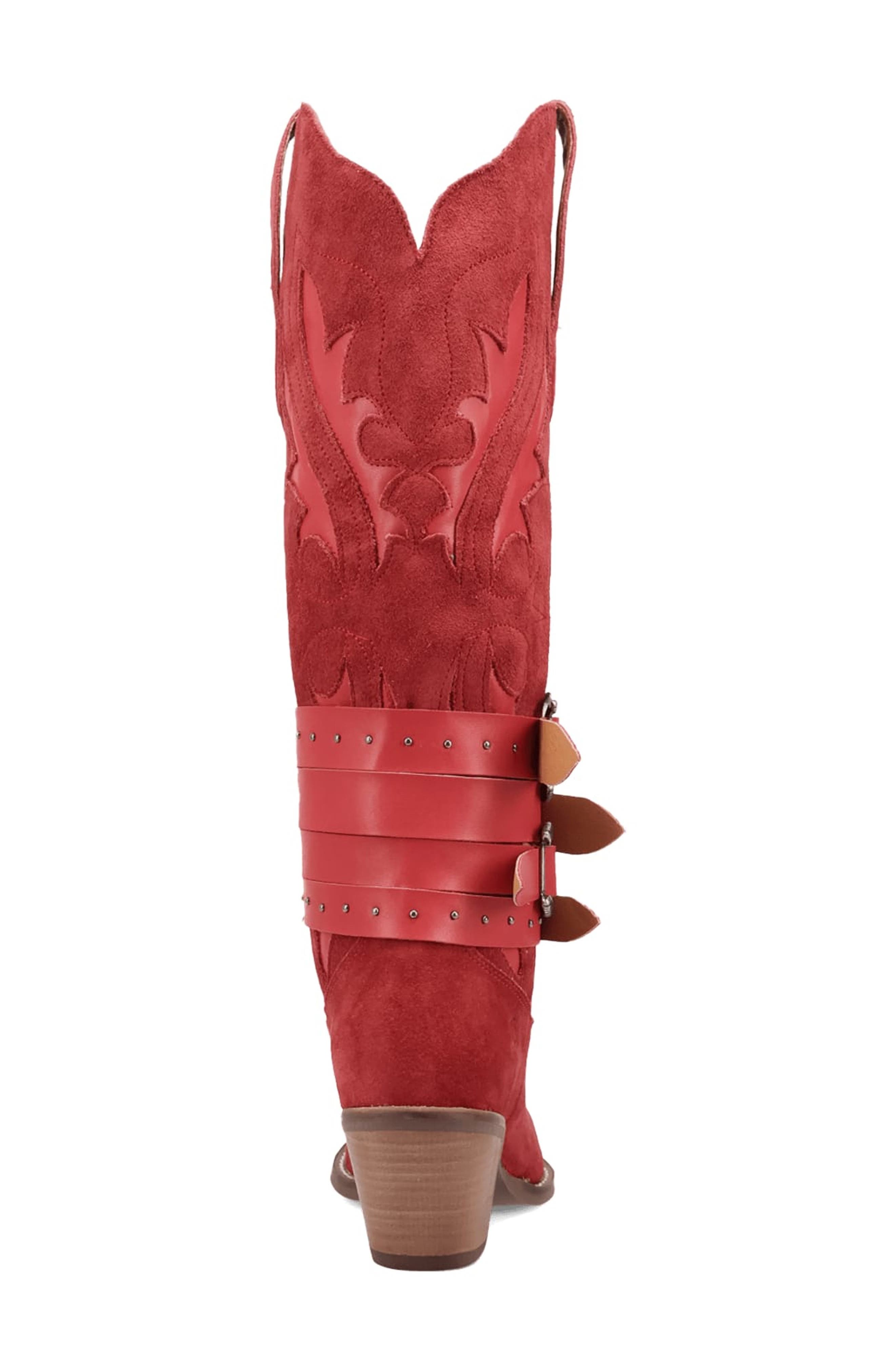 Buck Wild Knee High Western Boot, Alternate, color, RED