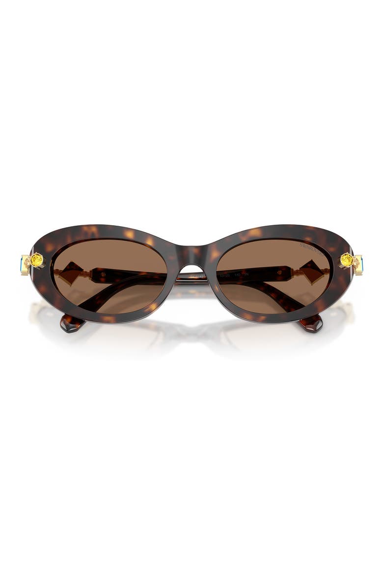 53mm Oval Sunglasses, Alternate, color, HAVANA / DARK BROWN