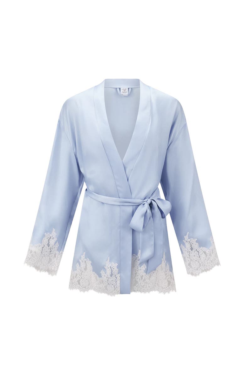 Adore Me Vegan Atelier Collection Silk Robe, Alternate, color, Medium Blue