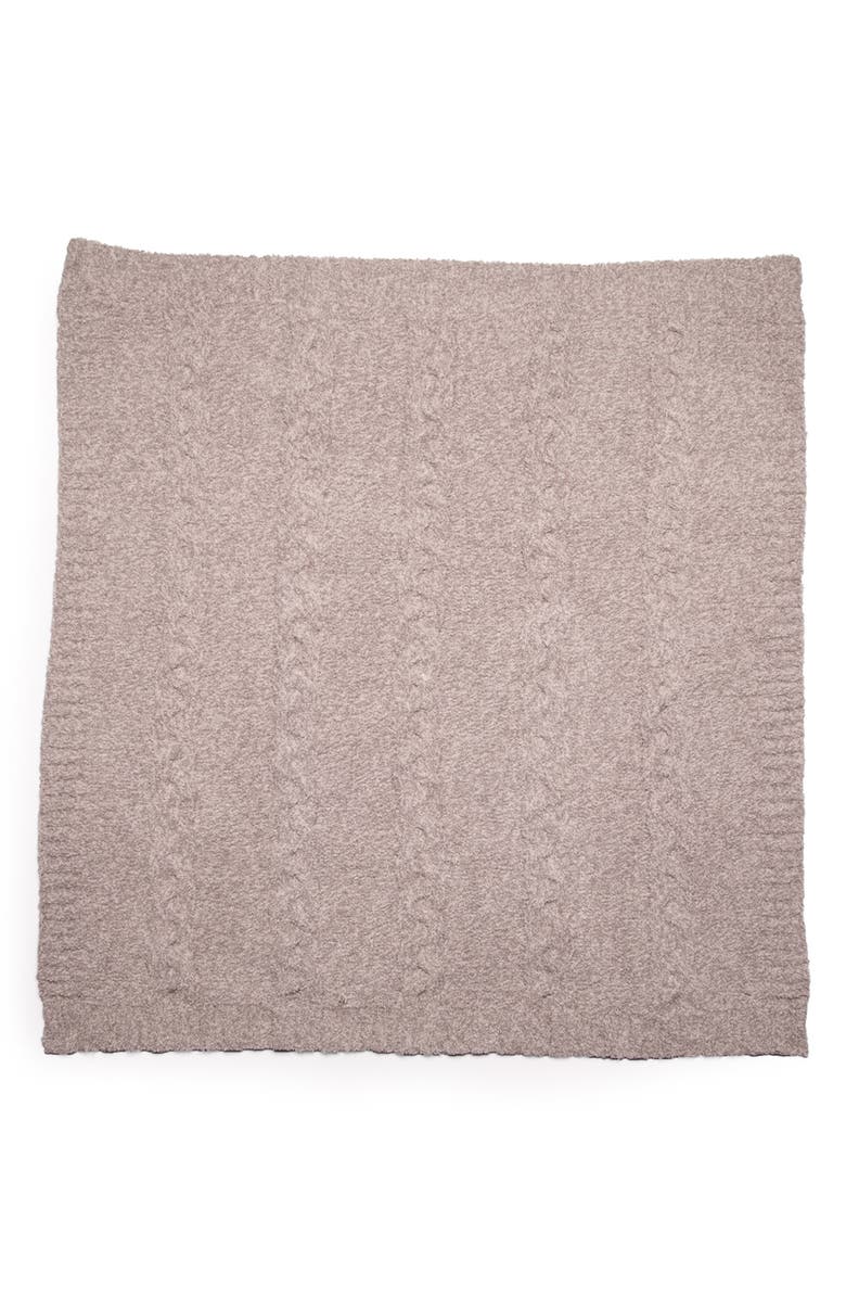 Barefoot Dreams<sup>®</sup> CozyChic<sup>™</sup> Heathered Cable Baby Blanket, Main, color,