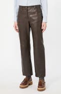 Weekend Max Mara Leather Straight Leg Pants