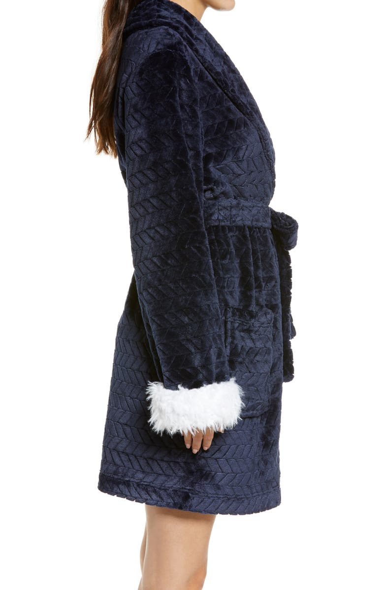 Honeydew Intimates Chilled Out Robe with Faux Fur Trim, Alternate, color, 