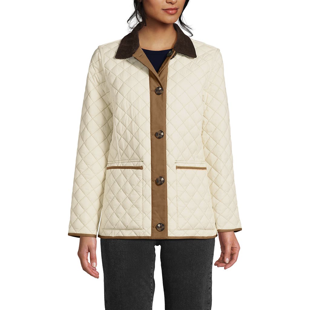 Lands' End Reversible Barn Quilted Jacket In White