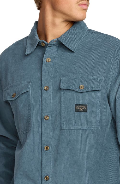 Billabong Bong Days Cotton Corduroy Button-up Shirt In Blue