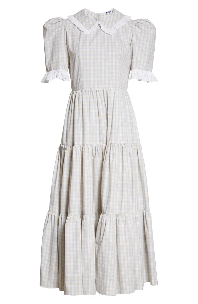 Batsheva Lucy Check Tiered Midi Dress, Alternate, color, 