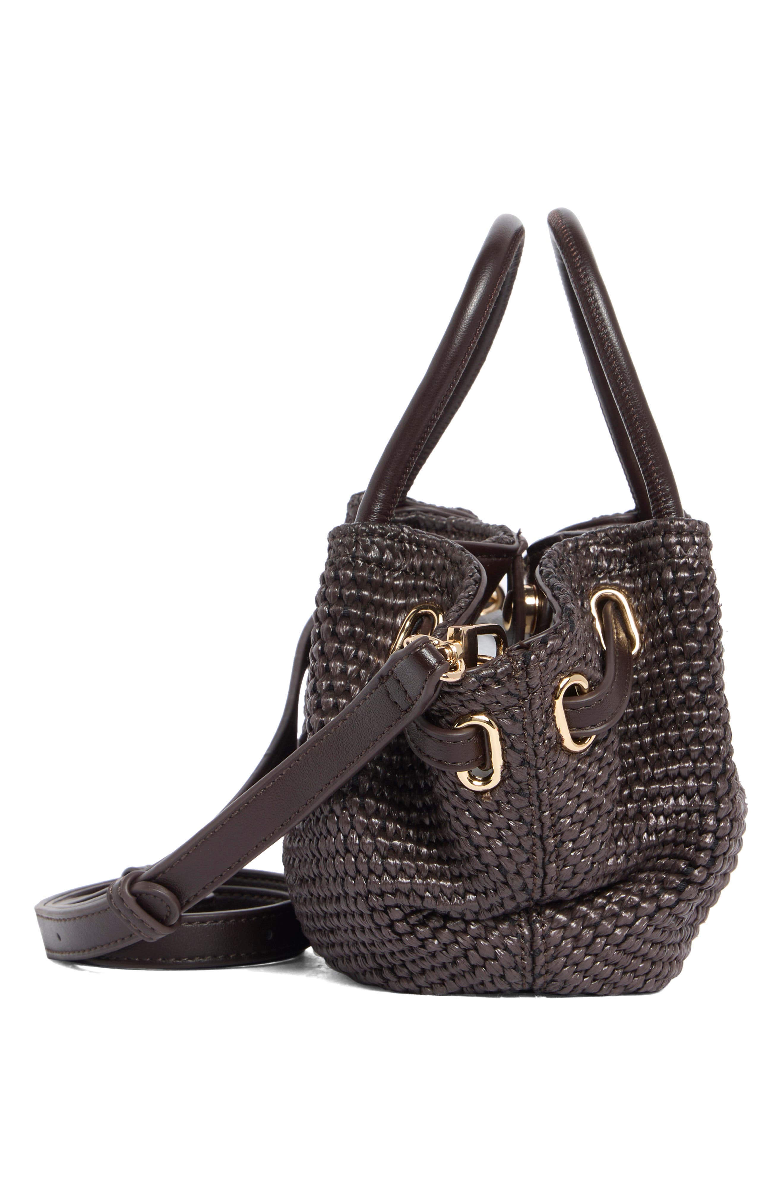URBAN EXPRESSIONS HANDBAGS Straw Crossbody Bag, Alternate, color, Chocolate