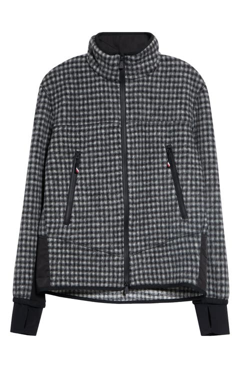 Check Fleece Zip Cardigan