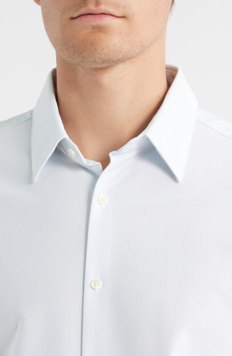 Theory Irving Aster Short Sleeve Button-Up Shirt, Alternate, color, White/Olympic