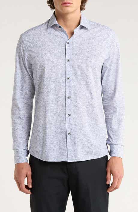 Robert Barakett Cornelius Geo Print Cotton Button-Up Shirt