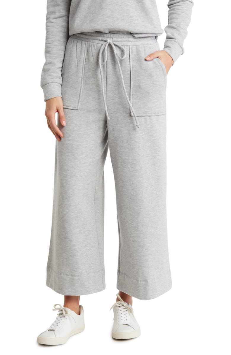 Bobeau Fleece Crop Drawstring Pants, Main, color, 