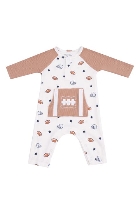 Footballs & Stars Raglan Sleeve Romper (Baby)