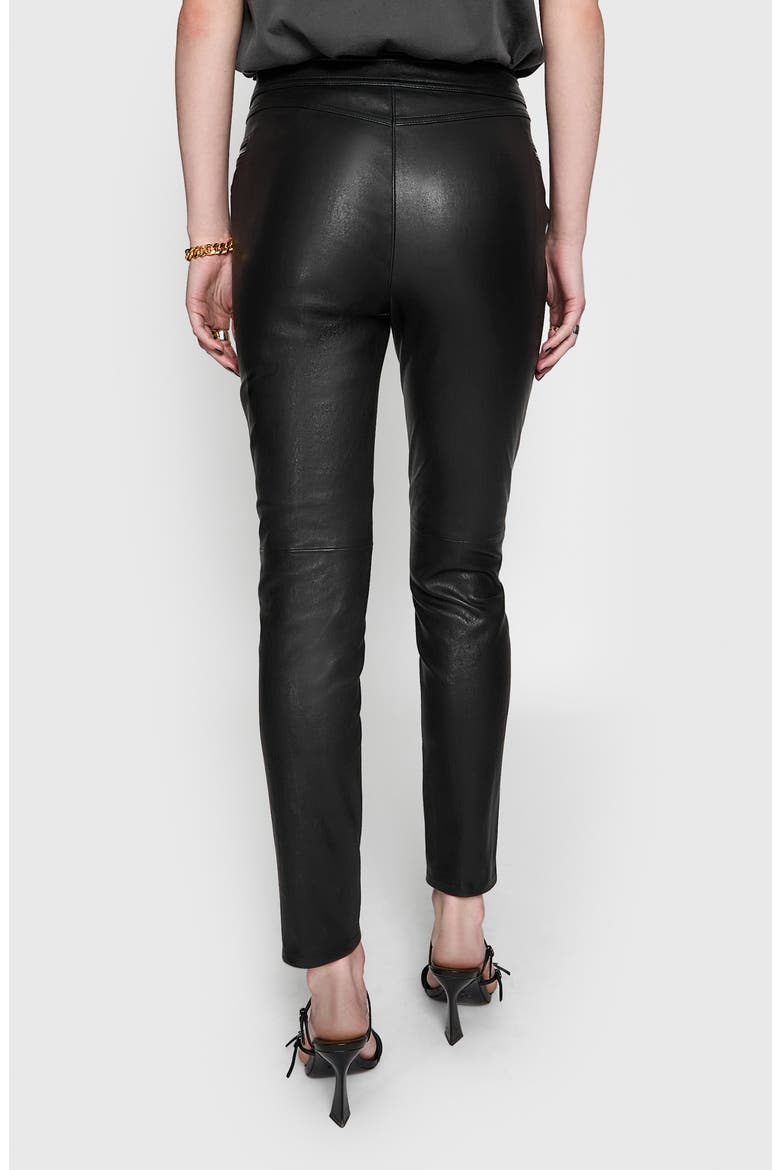 Wilder Stretch Leather Moto Pants, Alternate, color, TRUE BLACK