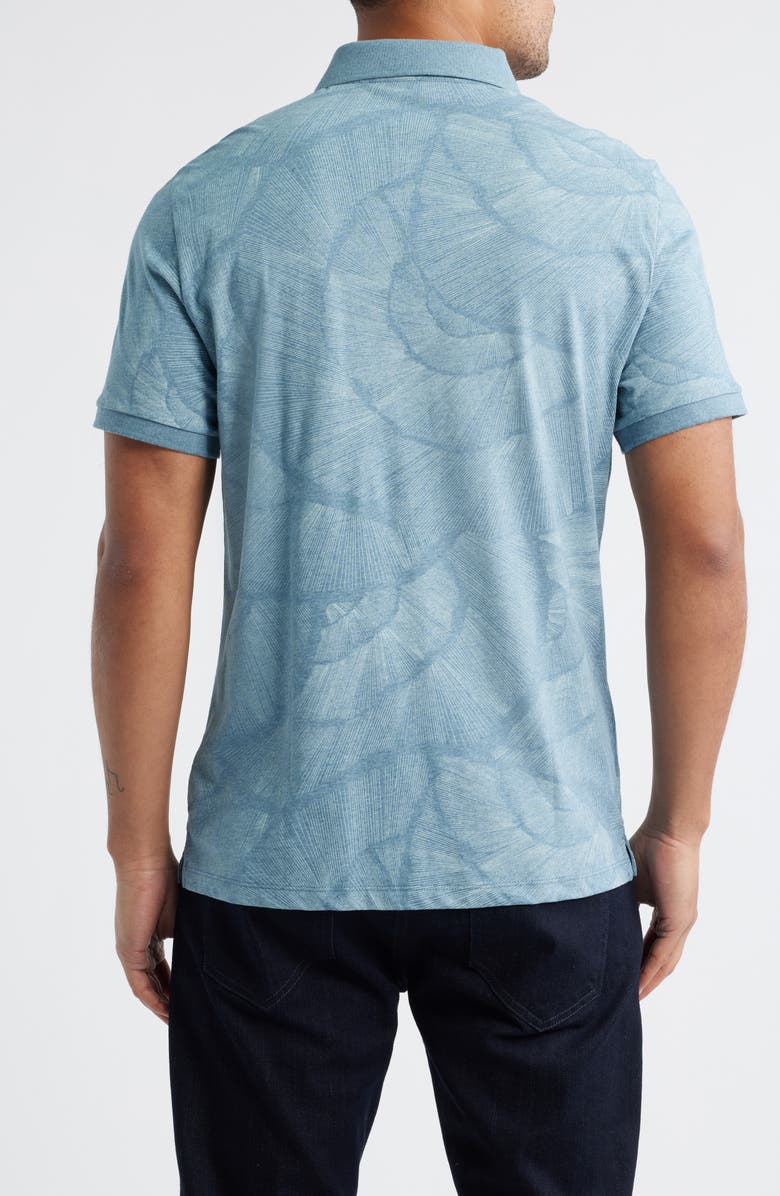 Robert Barakett Haines Print Short Sleeve Polo, Alternate, color, Bluefin