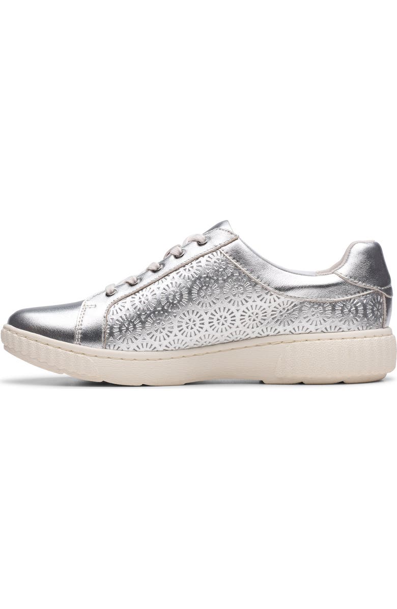 Clarks<sup>®</sup> Caroline Rio Sneaker, Alternate, color, Silver Leather