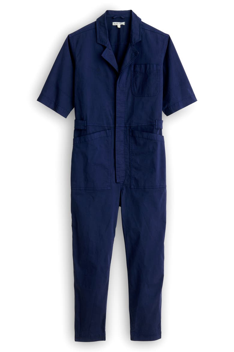 Romy Garment Dyed Cotton Boilersuit, Alternate, color, DARK NAVY