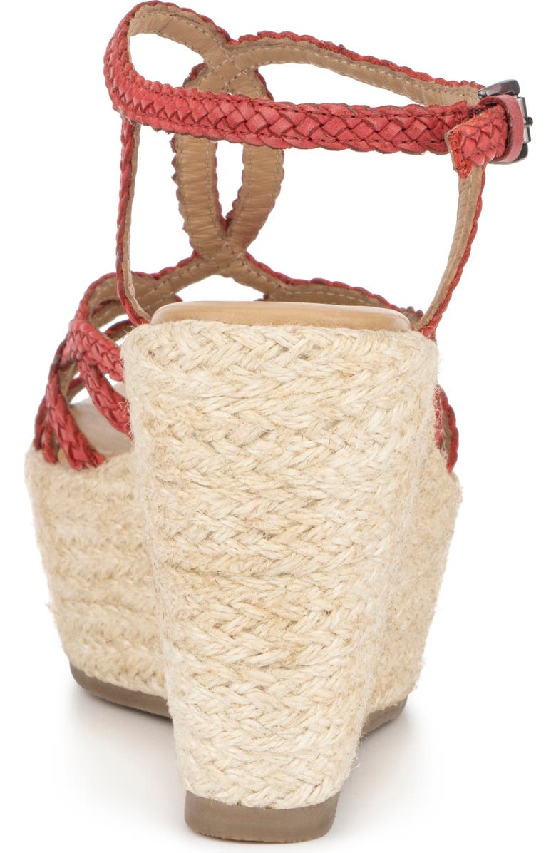 VINTAGE FOUNDRY Eloise Leather Espadrille Platform Wedge Sandal, Alternate, color, Red