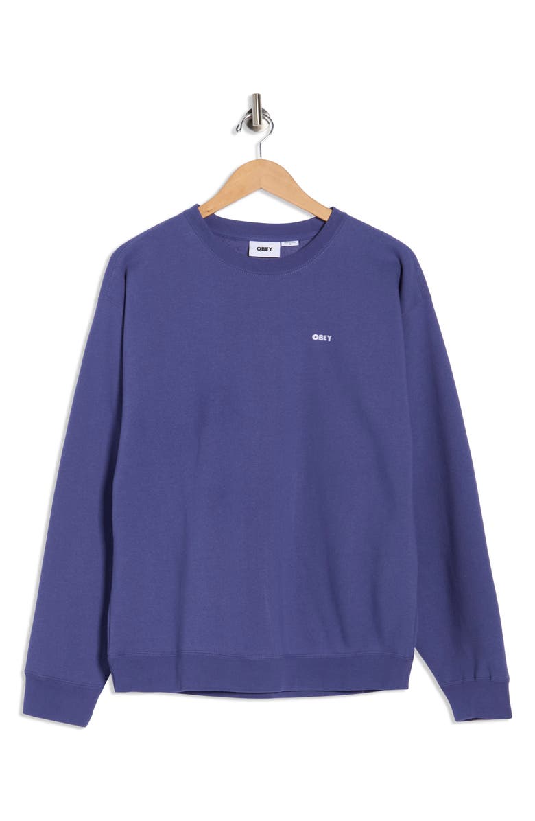 Obey Further Wisdom Crewneck Sweatshirt, Alternate, color, Skipper Blue