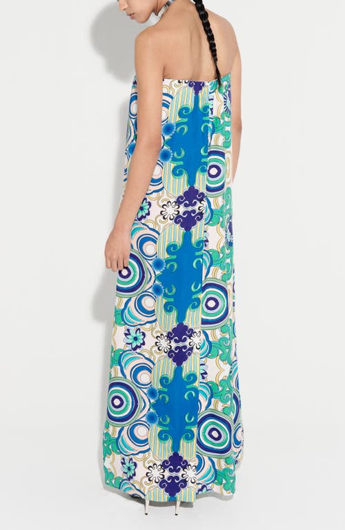 De Loreta Aloe Column Cotton Maxi Dress In Multi