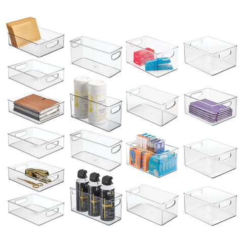 18-Piece Clear Bin Organization Set