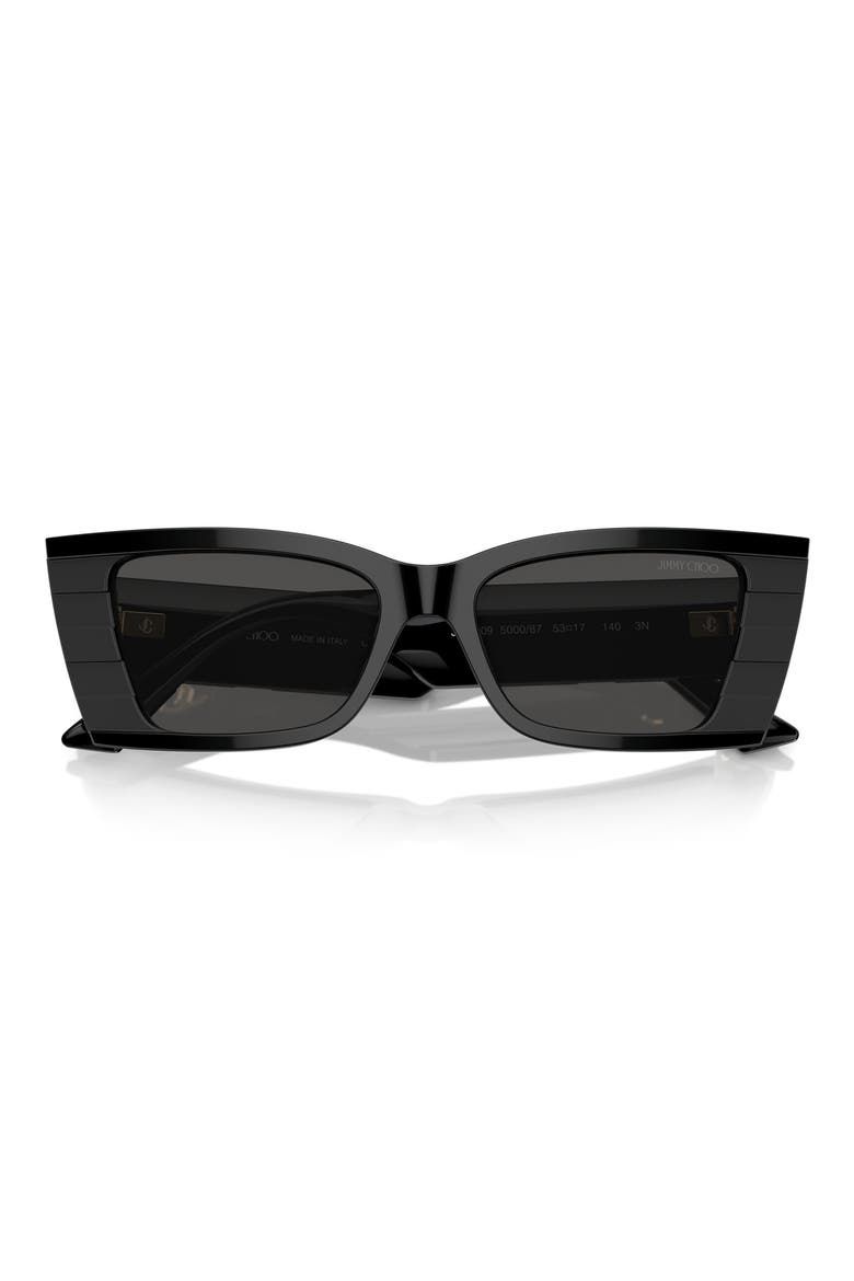 53mm Rectangle Sunglasses, Alternate, color, DARK GREY