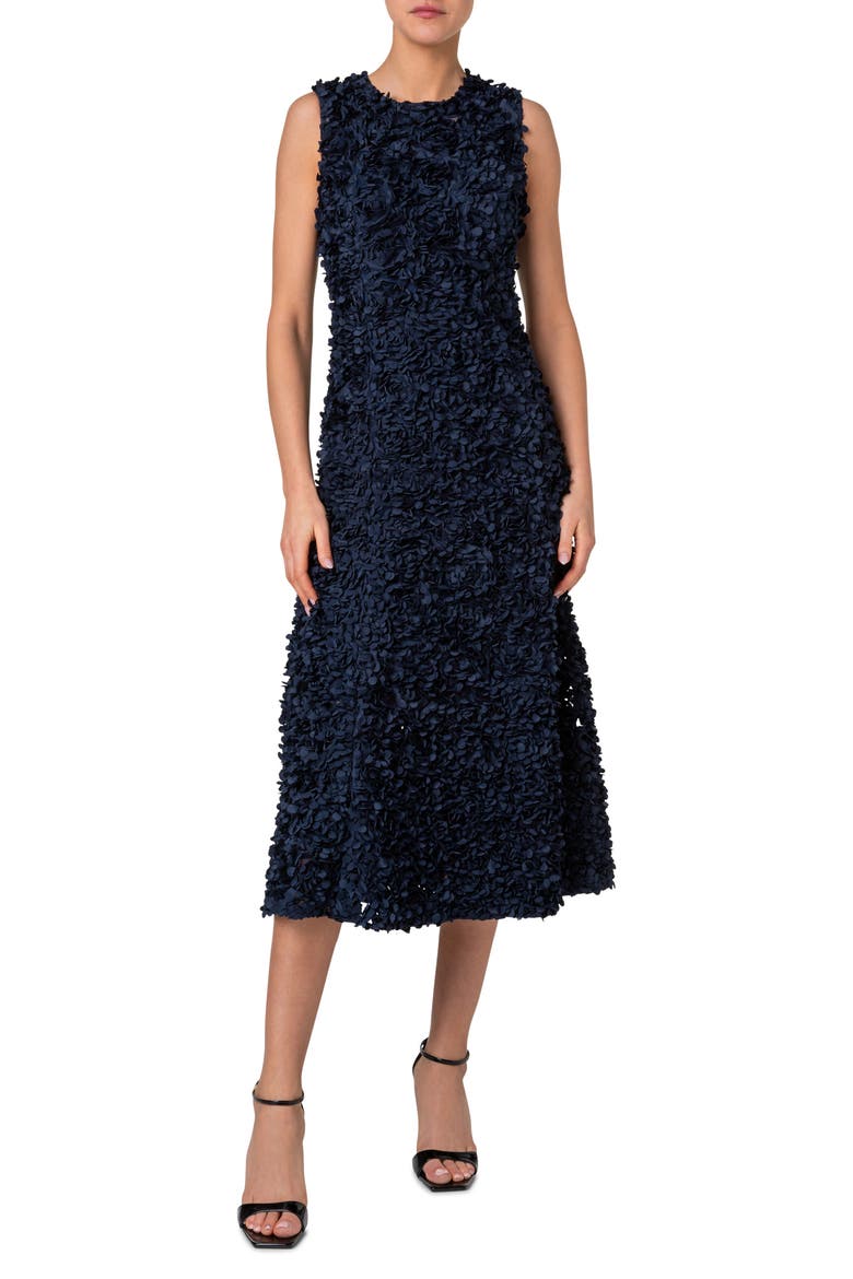 3D Flakes Midi Dress, Main, color, INK