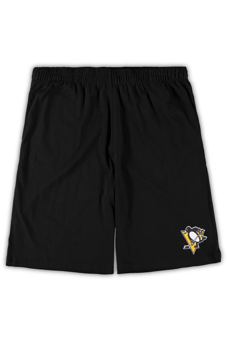 Men's Concepts Sport Black/Heathered Charcoal Pittsburgh Penguins Big & Tall T-Shirt & Shorts Sleep Set, Alternate, color, Black