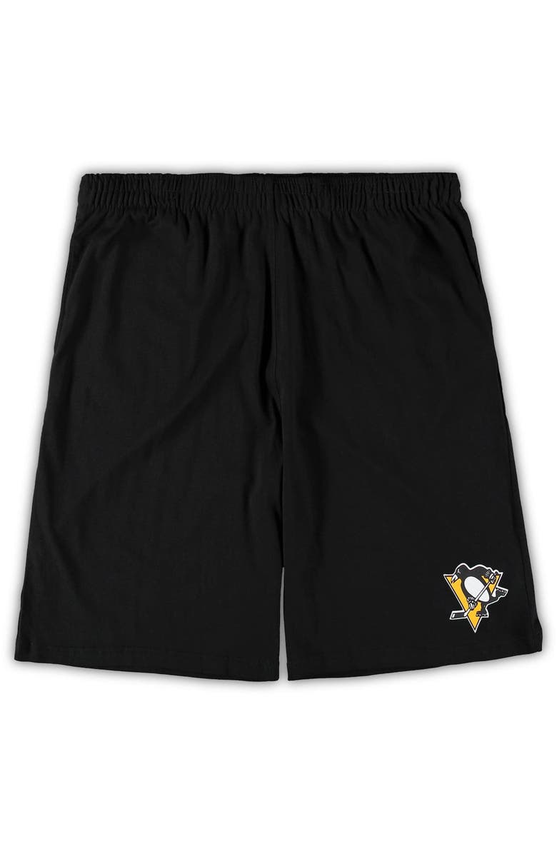 CONCEPTS SPORT Men's Concepts Sport Black/Heathered Charcoal Pittsburgh Penguins Big & Tall T-Shirt & Shorts Sleep Set, Alternate, color, Black
