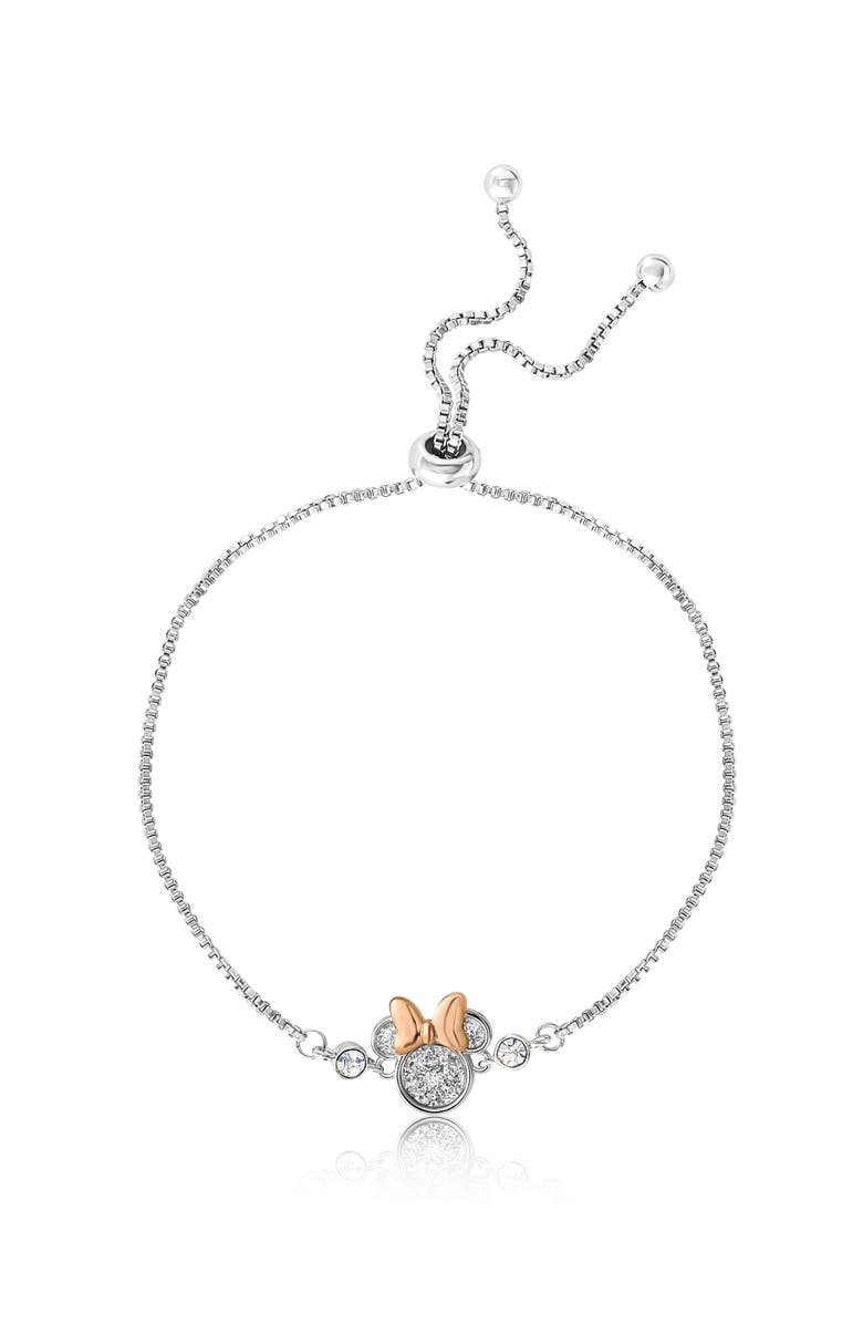 Disney Glitter Crystal Lariat Bracelet, Main, color, Silver