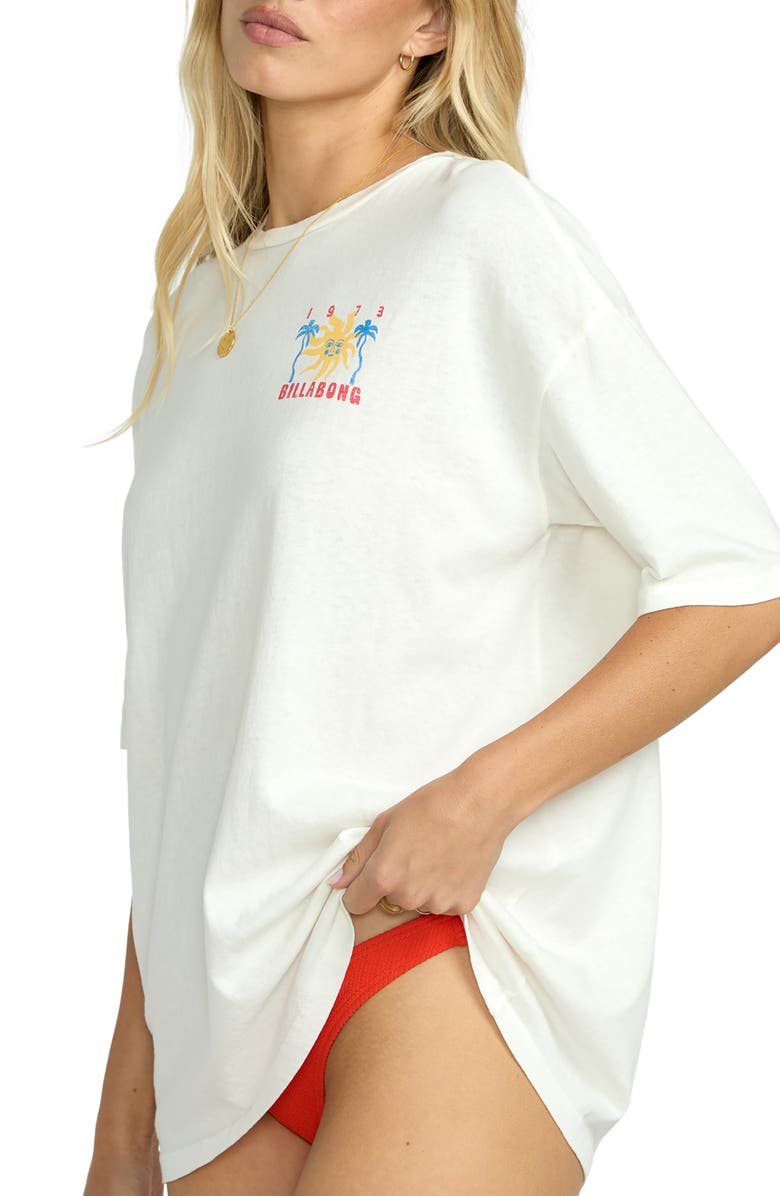Billabong Hot Haze Oversize Cotton Graphic T-Shirt, Alternate, color, Salt Crystal