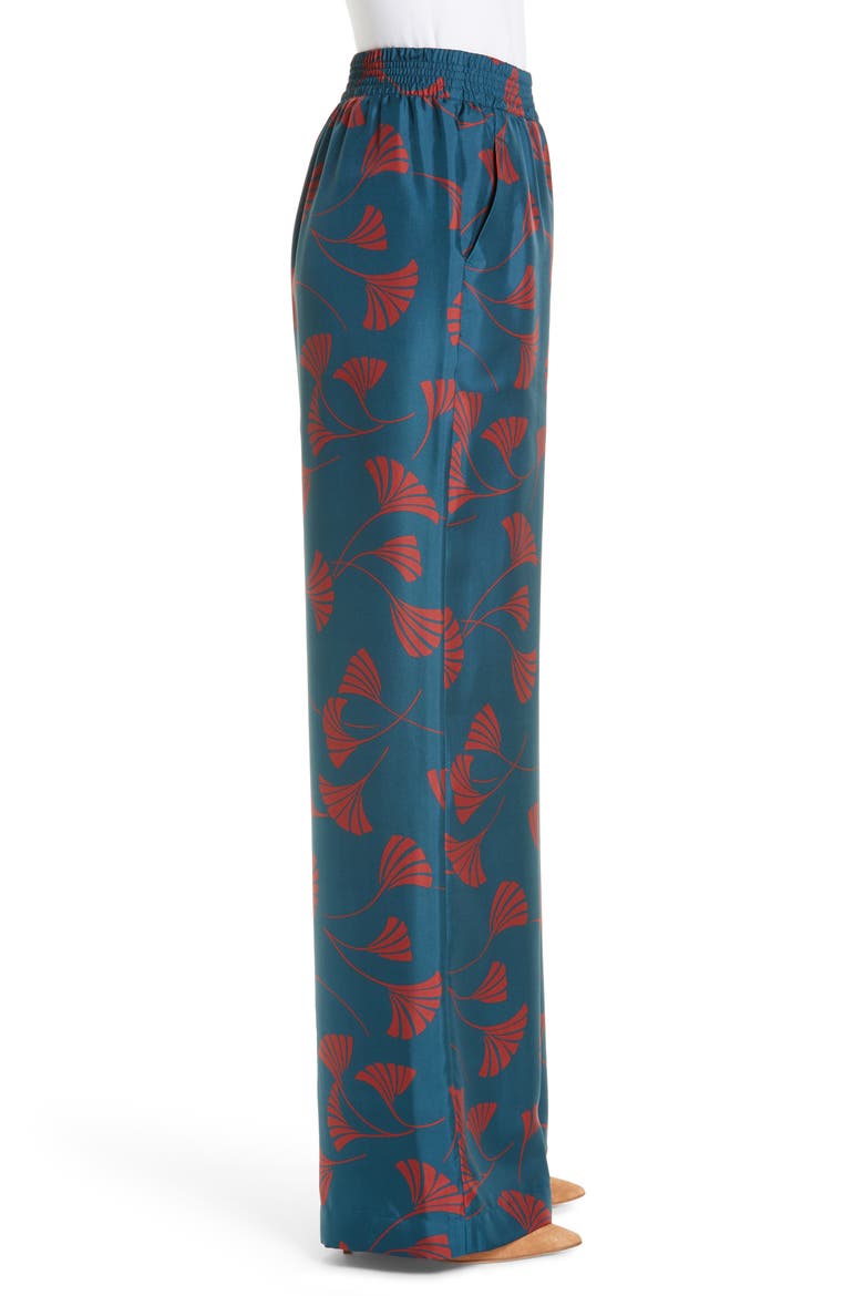 Hester Silk Wide Leg Pants, Alternate, color, EMPRESS TEAL MULTI