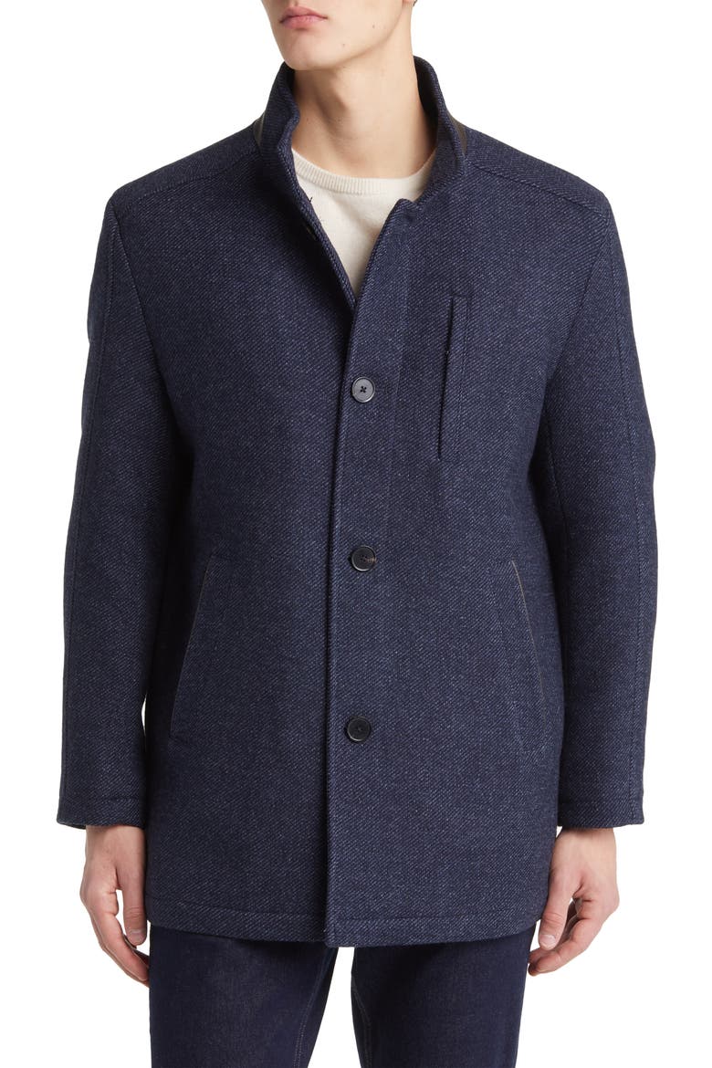Upton Bib Insert Wool Blend Car Coat, Alternate, color, NAVY