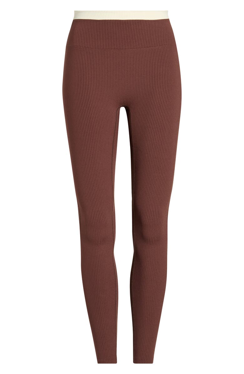 Year of Ours Ribbed Layered Leggings, Alternate, color, Chocolate/ Shell
