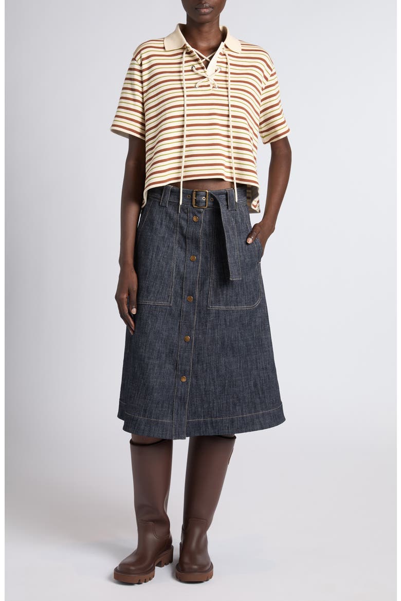 Stripe Cotton Polo, Alternate, color, NEUTRAL