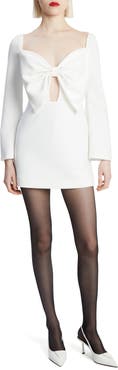 Bardot Phillipa Bow Long Sleeve Minidress