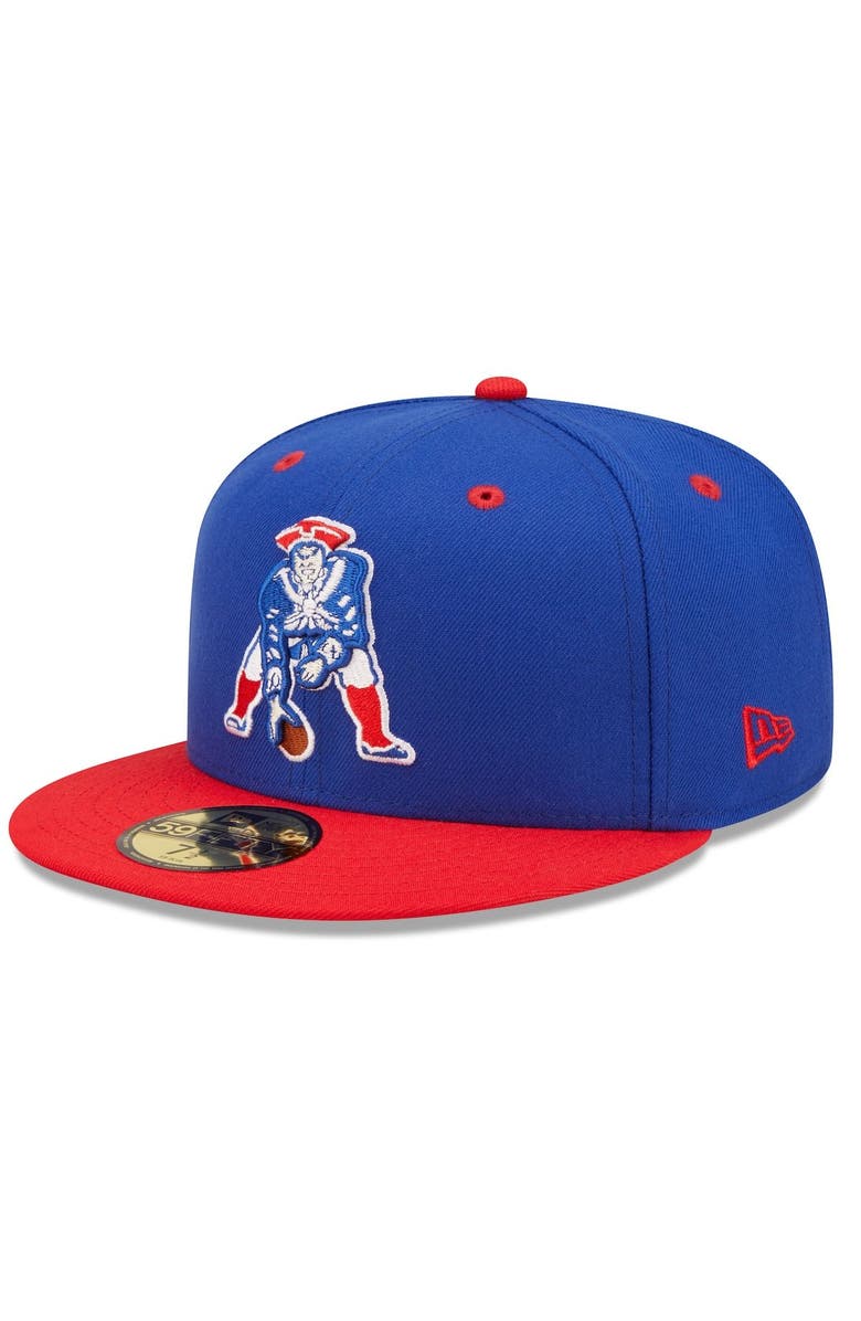 New Era Men's New Era Royal/Red New England Patriots Flipside 59FIFTY Fitted Hat, Main, color,