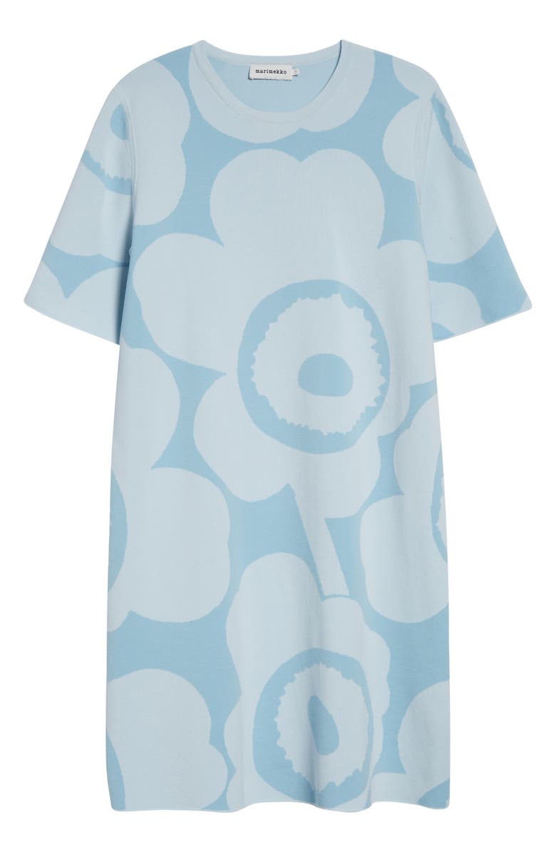 Marimekko Mahdollisuus Unikko Cotton Blend Knit Dress, Alternate, color, Light Blue