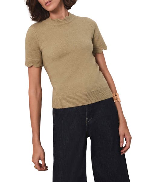 Scallop Trim Knit Top
