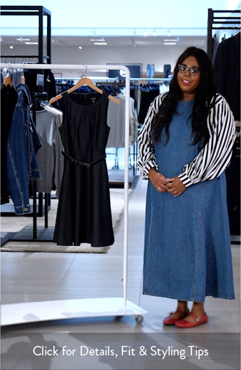 Pleat Belted Fit & Flare Dress, sales video thumbnail