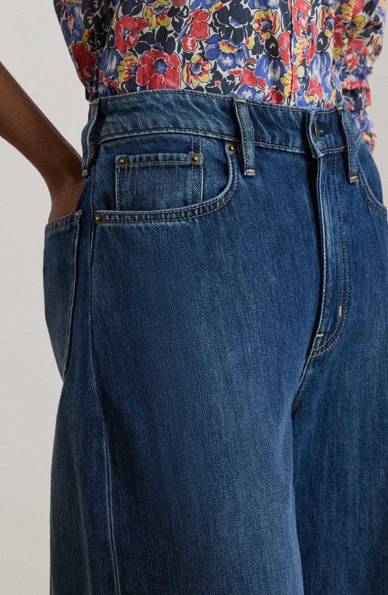 Lauren Ralph Lauren High Waist Wide Leg Jeans, Alternate, color, Maxen Wash Blue