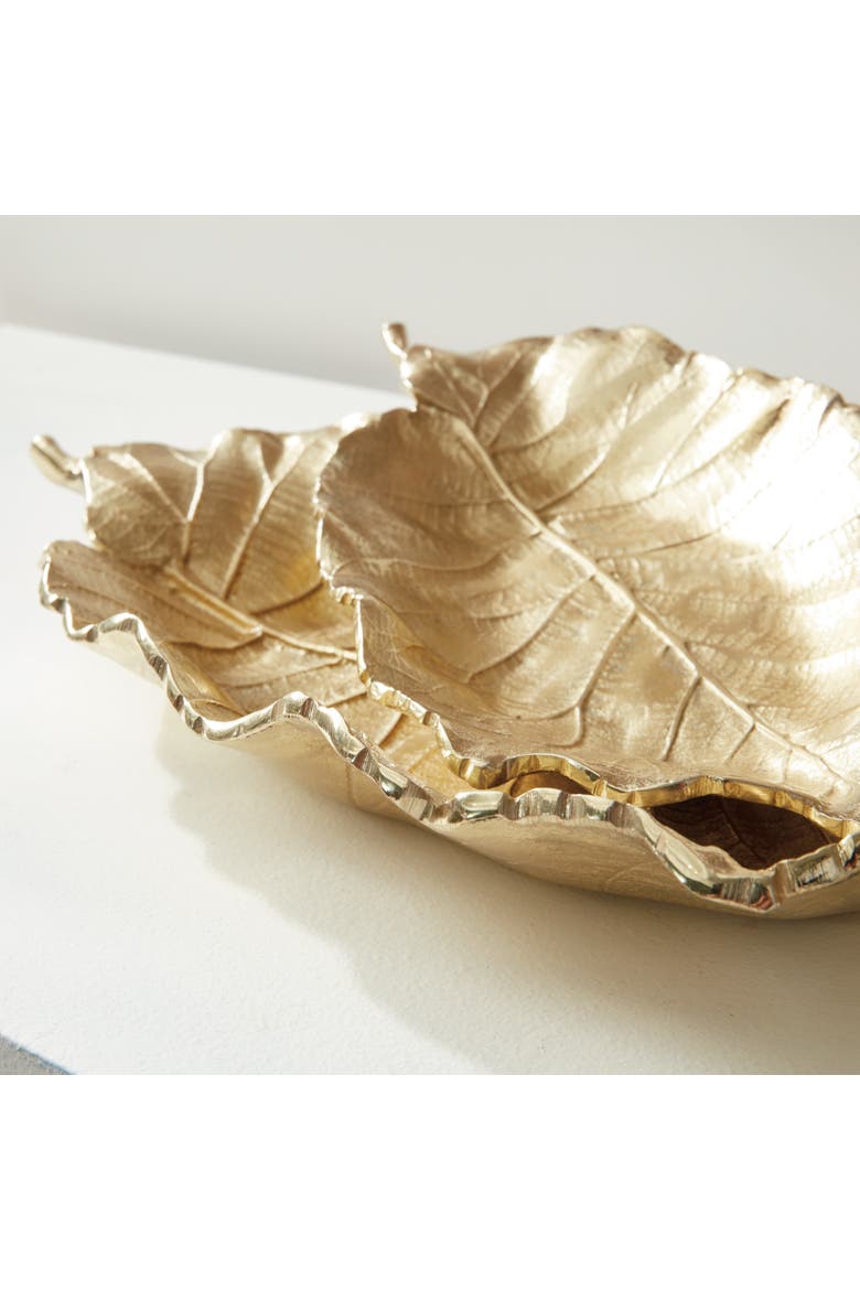 Alegra Grand Leaf Tray, Alternate, color, Gold